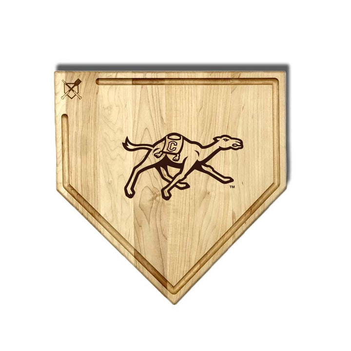 Baseball BBQ Campbell University Full Sized Home Plate Style w/ Trough (17" x 17") Campbell University Cutting Boards | Choose Your Size & Style