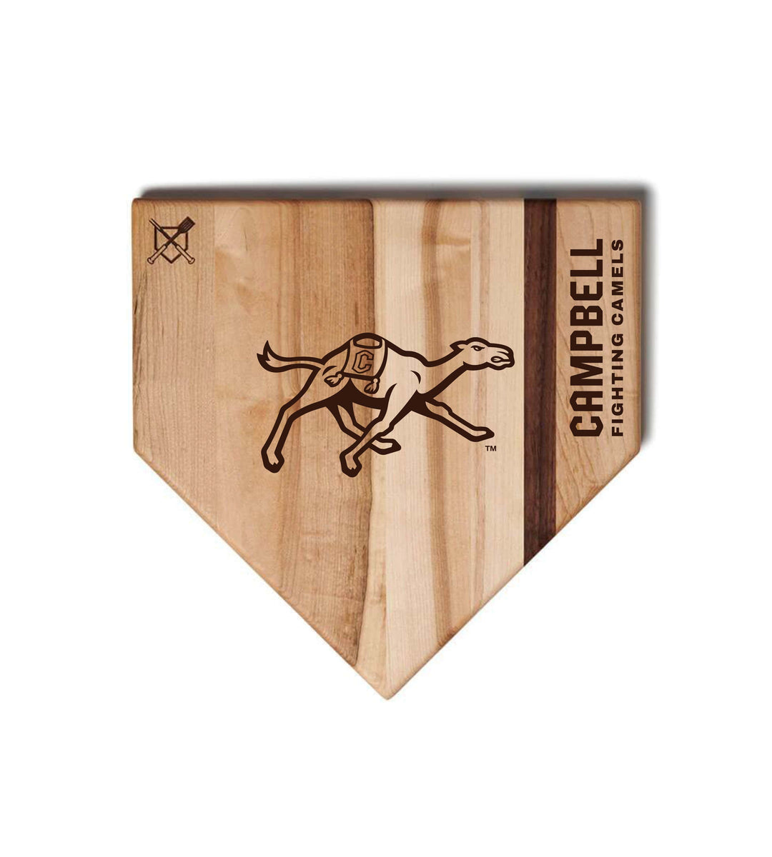 Baseball BBQ Campbell University Home Plate Style (12" x 12") Campbell University Cutting Boards | Choose Your Size & Style