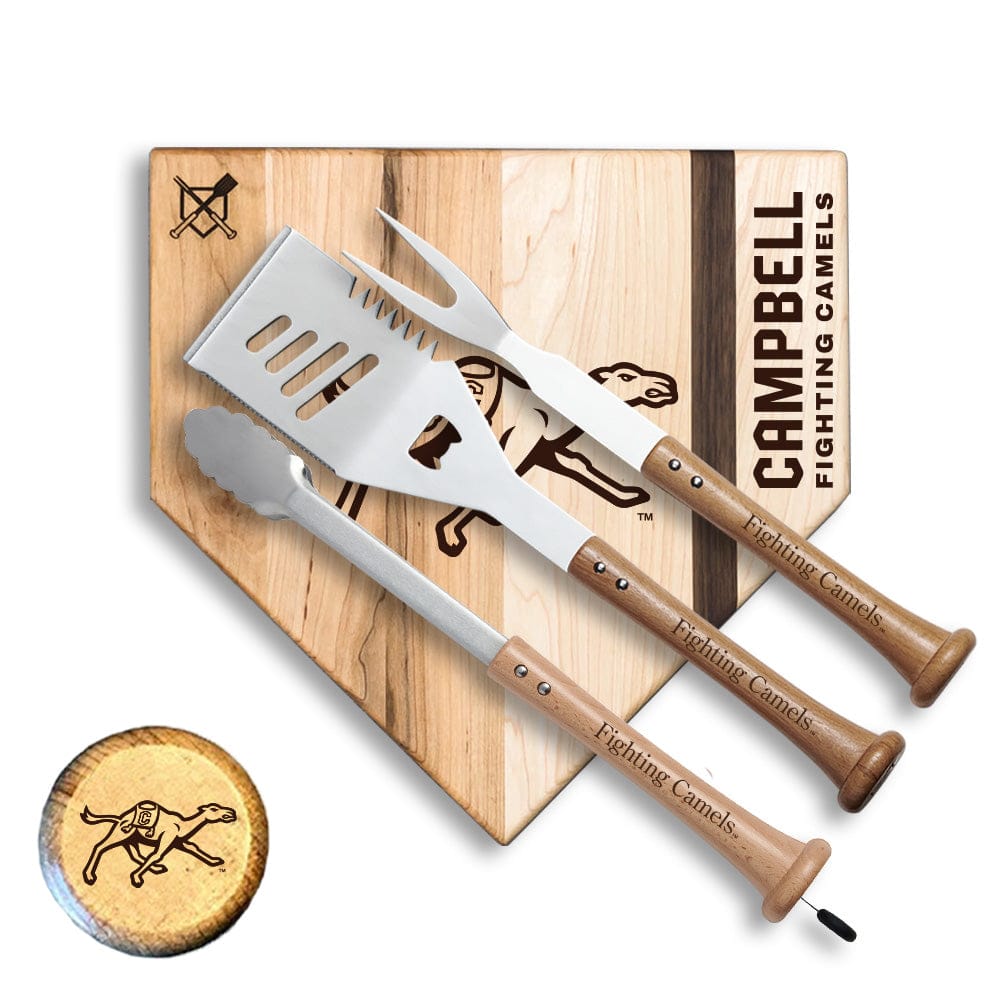 Baseball BBQ Campbell University Silver Slugger Home Plate Style (12" x 12") Campbell University "SILVER SLUGGER" Combo Set