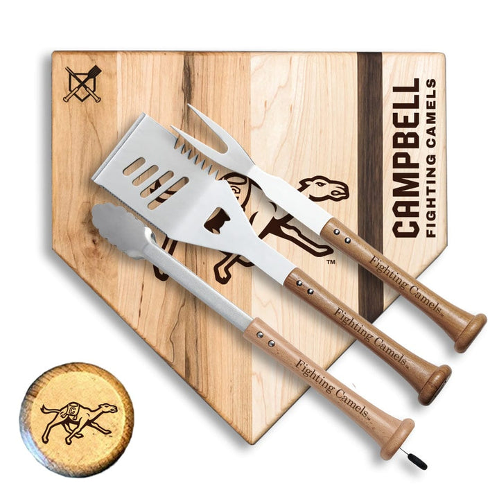 Baseball BBQ Campbell University Silver Slugger Home Plate Style (17" x 17") Campbell University "SILVER SLUGGER" Combo Set