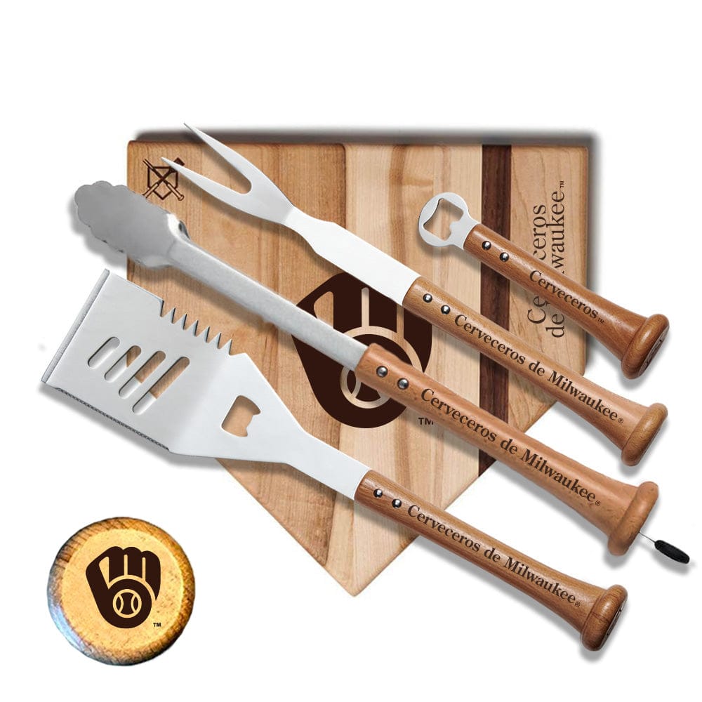 Baseball BBQ Cerveceros de Milwaukee "Grand Slam" Combo Set (en Español)