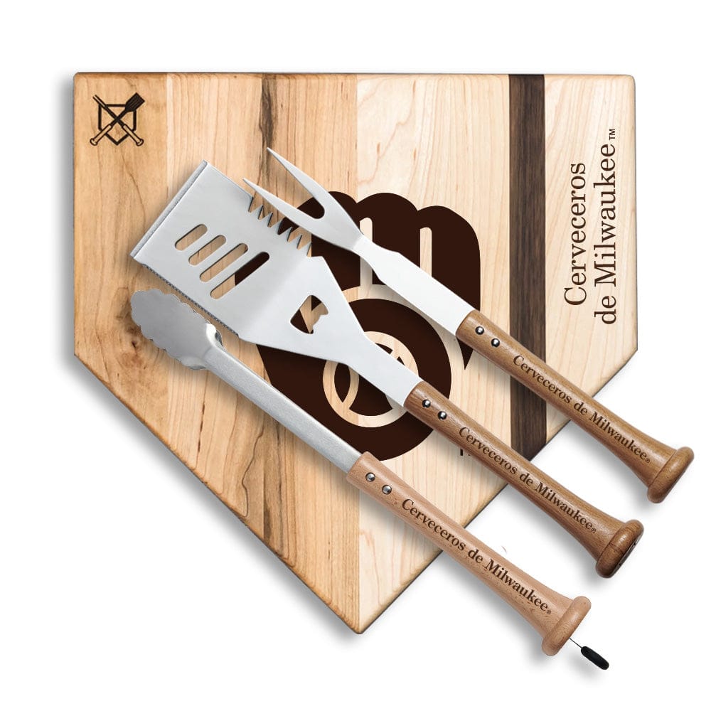 Baseball BBQ Cerveceros de Milwaukee "Silver Slugger" Combo Set (en Español)