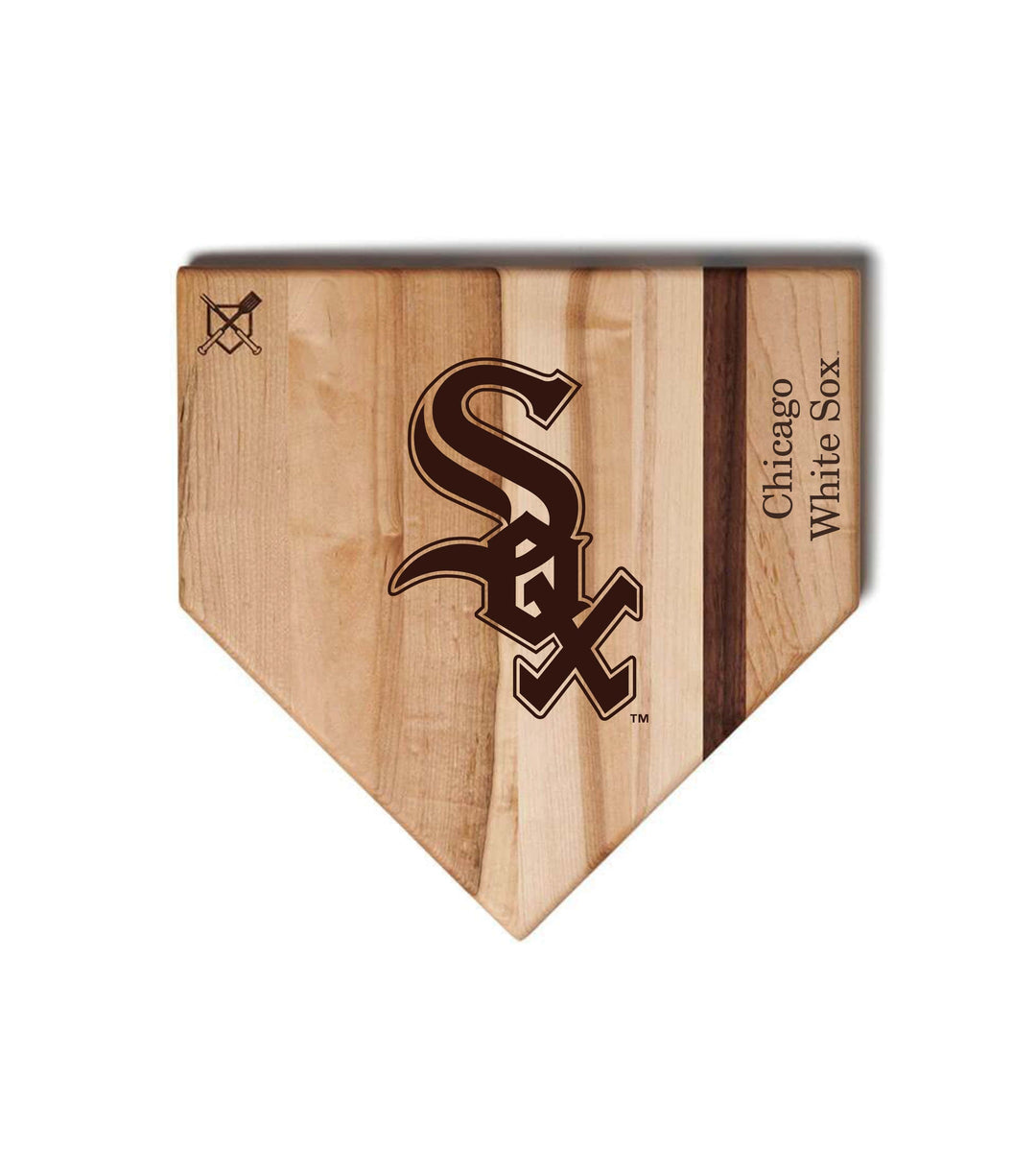 Baseball BBQ Chicago White Sox "SOX" Home Plate / 12"x12" Chicago White Sox Home Plate Cutting Boards | Multiple Sizes | Multiple Designs