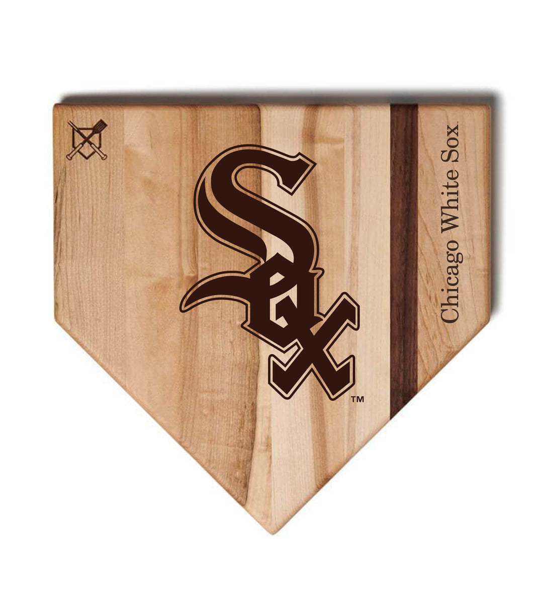 Baseball BBQ Chicago White Sox "SOX" Home Plate / 17"x17" Chicago White Sox Home Plate Cutting Boards | Multiple Sizes | Multiple Designs