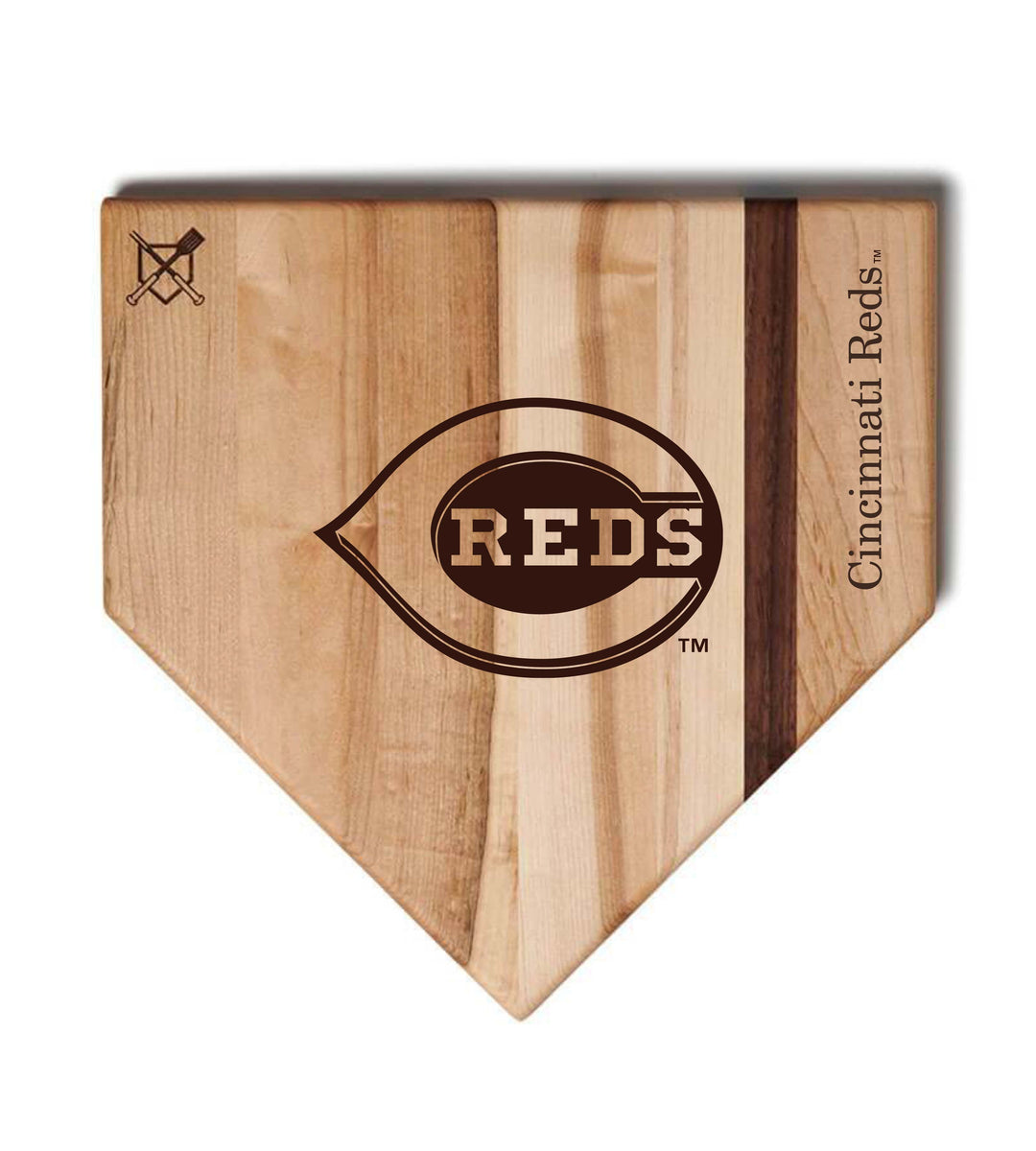 Baseball BBQ Cincinnati Reds "C Reds" Home Plate / 17"x17" Cincinnati Reds Home Plate Cutting Boards | Multiple Sizes | Multiple Designs