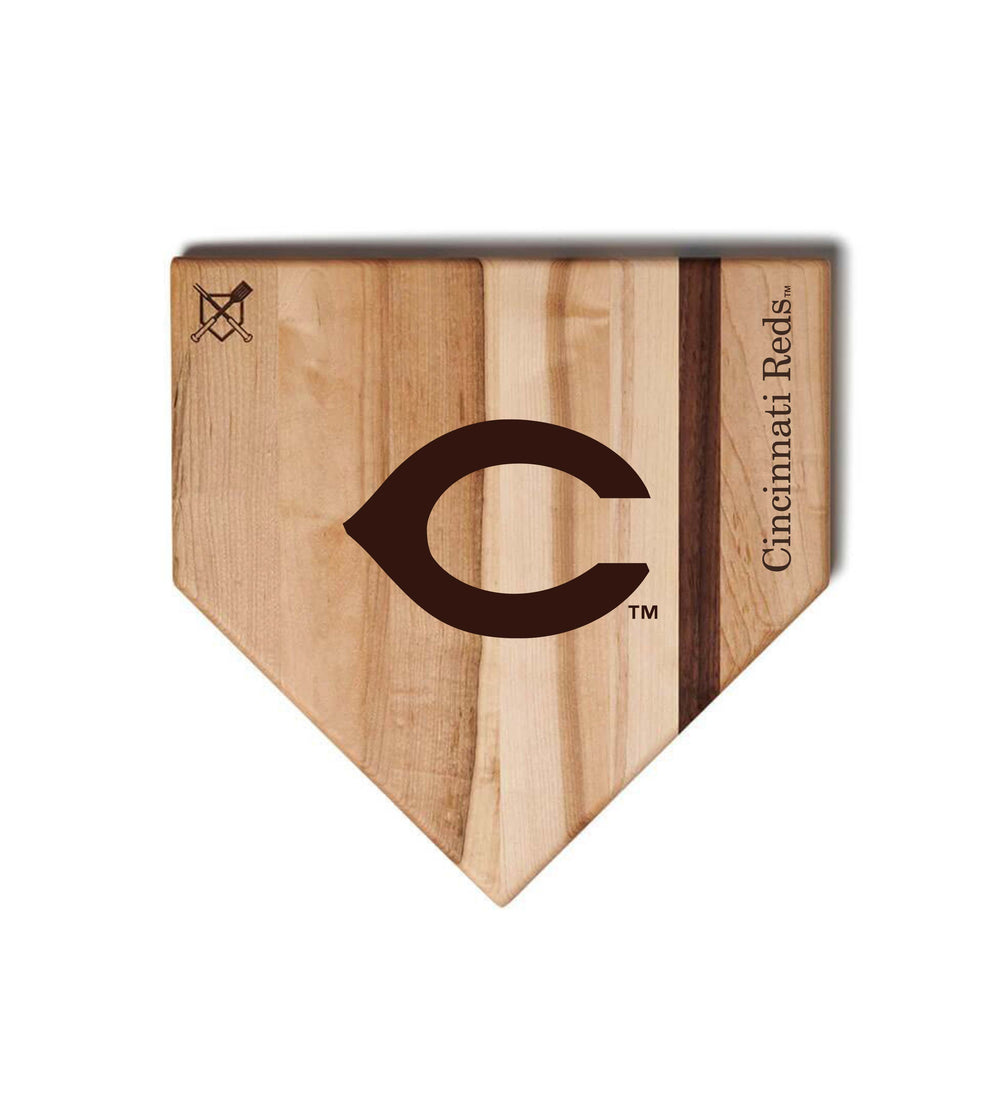 Baseball BBQ Cincinnati Reds "Cincy" Home Plate / 12"x12" Cincinnati Reds Home Plate Cutting Boards | Multiple Sizes | Multiple Designs