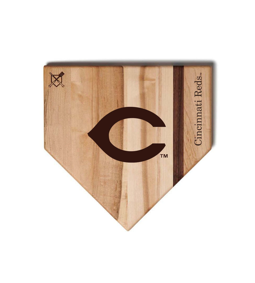 Baseball BBQ Cincinnati Reds "Cincy" Home Plate / 12"x12" Cincinnati Reds Home Plate Cutting Boards | Multiple Sizes | Multiple Designs