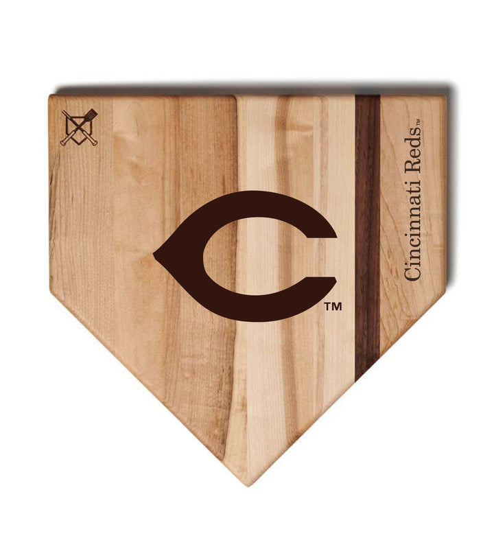 Baseball BBQ Cincinnati Reds "Cincy" Home Plate / 17"x17" Cincinnati Reds Home Plate Cutting Boards | Multiple Sizes | Multiple Designs