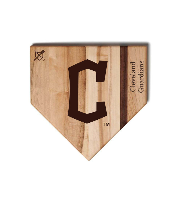 Baseball BBQ Cleveland Guardians "C" Home Plate / 12"x12" Cleveland Guardians Home Plate Cutting Boards | Multiple Sizes | Multiple Designs