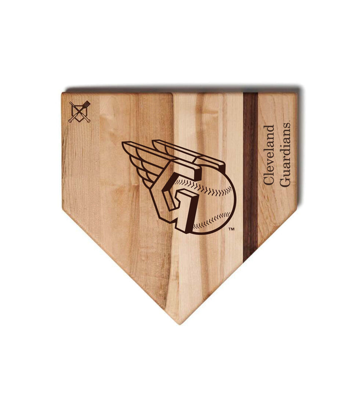 Baseball BBQ Cleveland Guardians "Guardians" Home Plate / 12"x12" Cleveland Guardians Home Plate Cutting Boards | Multiple Sizes | Multiple Designs