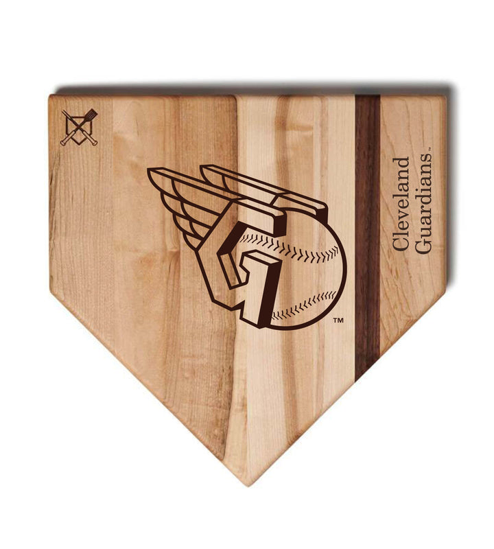 Baseball BBQ Cleveland Guardians "Guardians" Home Plate / 17"x17" Cleveland Guardians Home Plate Cutting Boards | Multiple Sizes | Multiple Designs