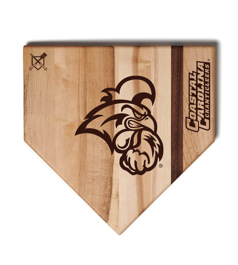 Baseball BBQ Coastal Carolina Full Sized Home Plate Style (17" x 17") Coastal Carolina Cutting Boards | Choose Your Size & Style
