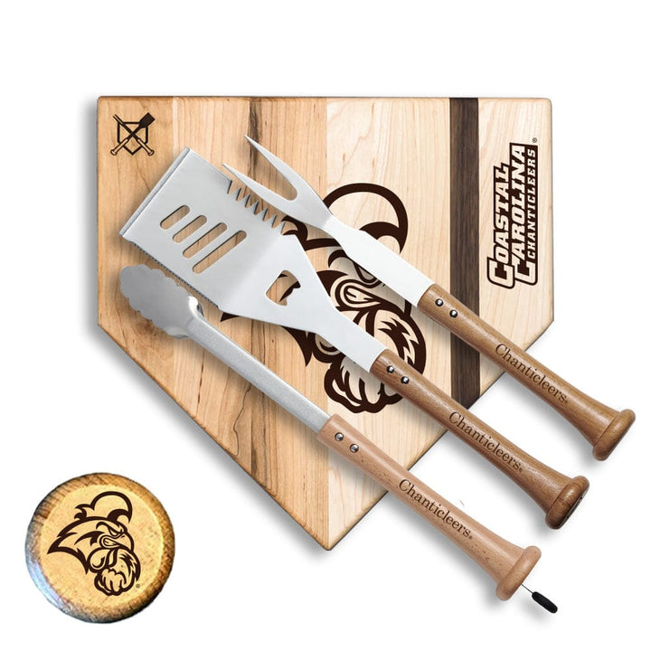 Baseball BBQ Coastal Carolina Silver Slugger Home Plate Style (12" x 12") Coastal Carolina University "SILVER SLUGGER" Combo Set