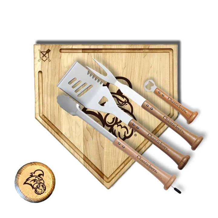 Baseball BBQ Coastal Carolina University "GRAND SLAM" Home Plate Style w/ Trough (17" x 17") Coastal Carolina University "GRAND SLAM" Combo Set