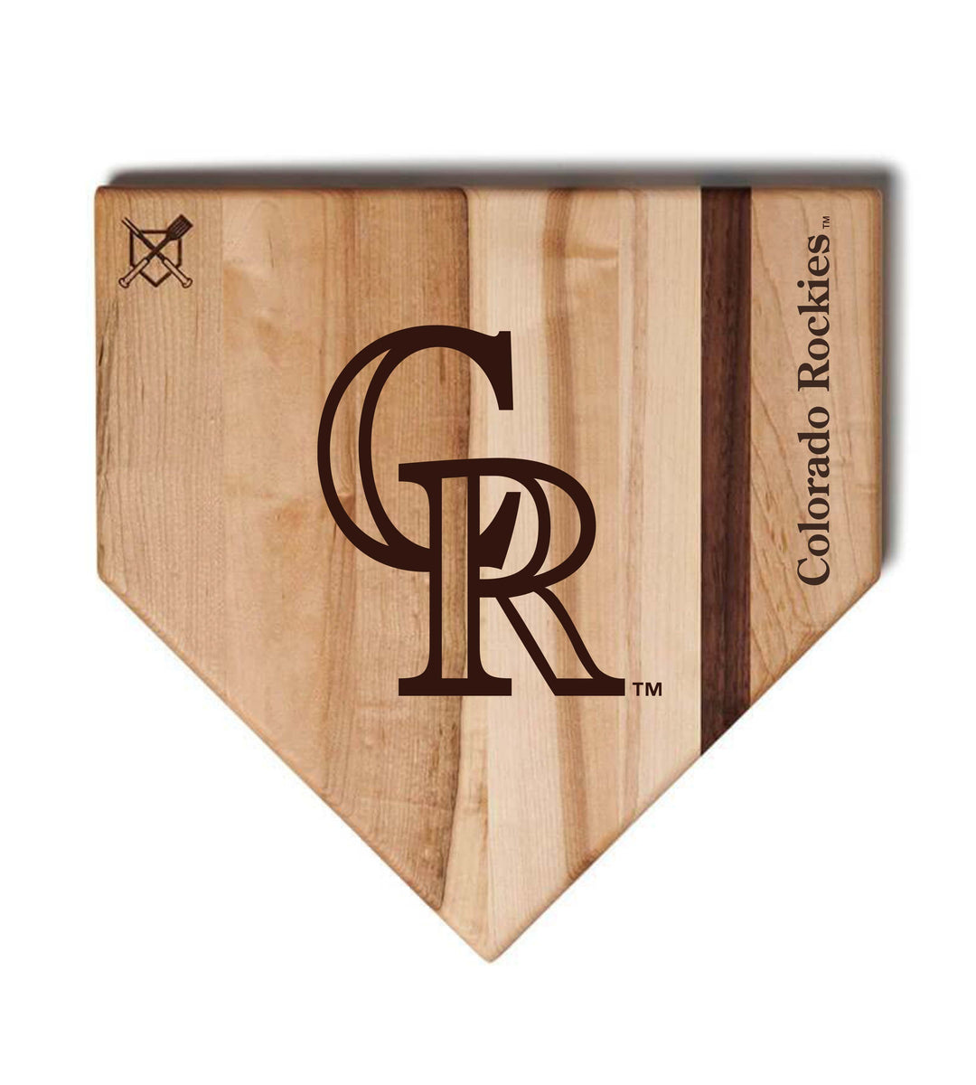 Baseball BBQ Colorado Rockies "CR" Home Plate / 17" x 17" Colorado Rockies "Silver Slugger" Combo Set