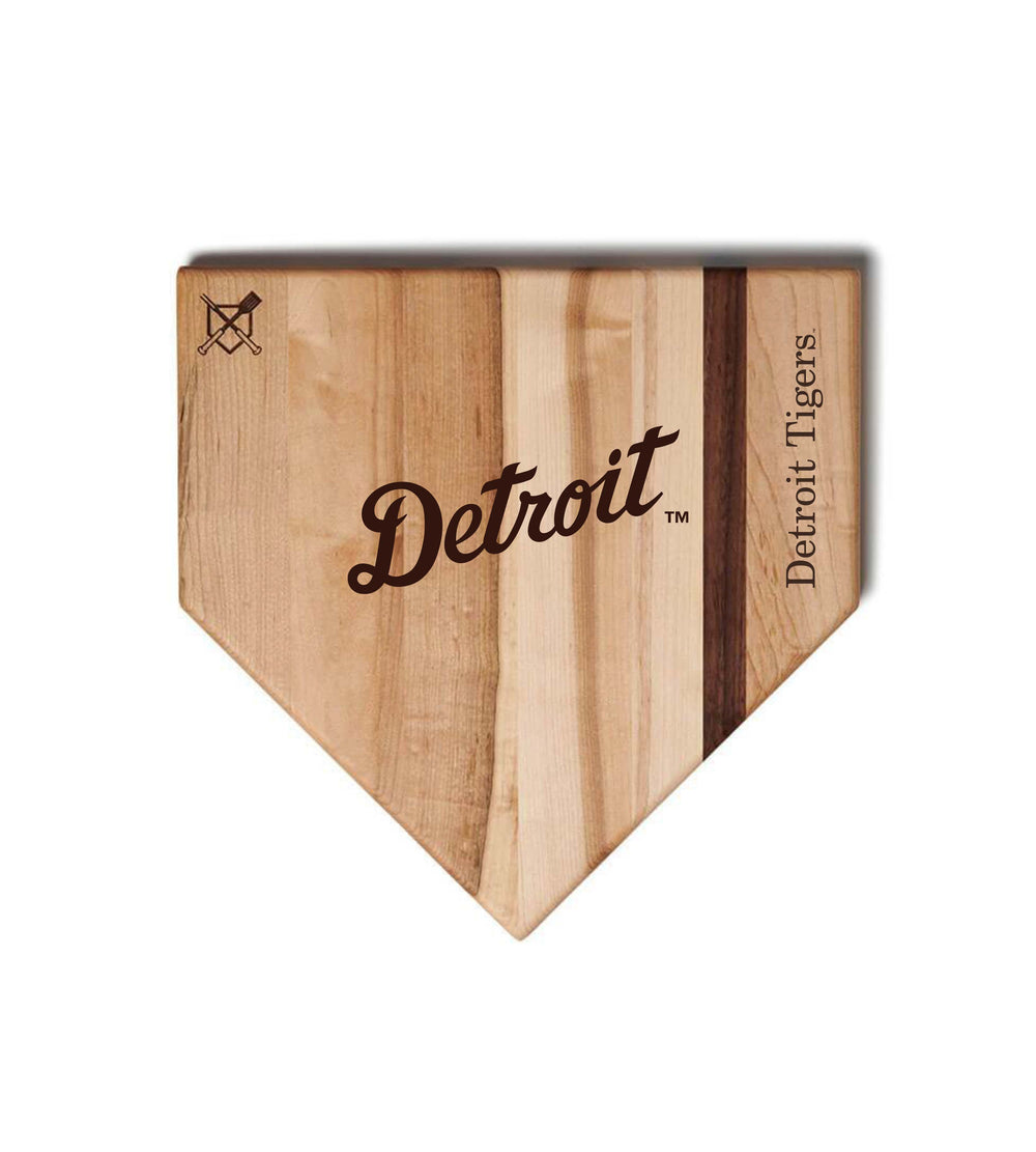 Baseball BBQ Detroit Tigers "Detroit" Home Plate / 12" x 12" Detroit Tigers "Silver Slugger" Combo Set