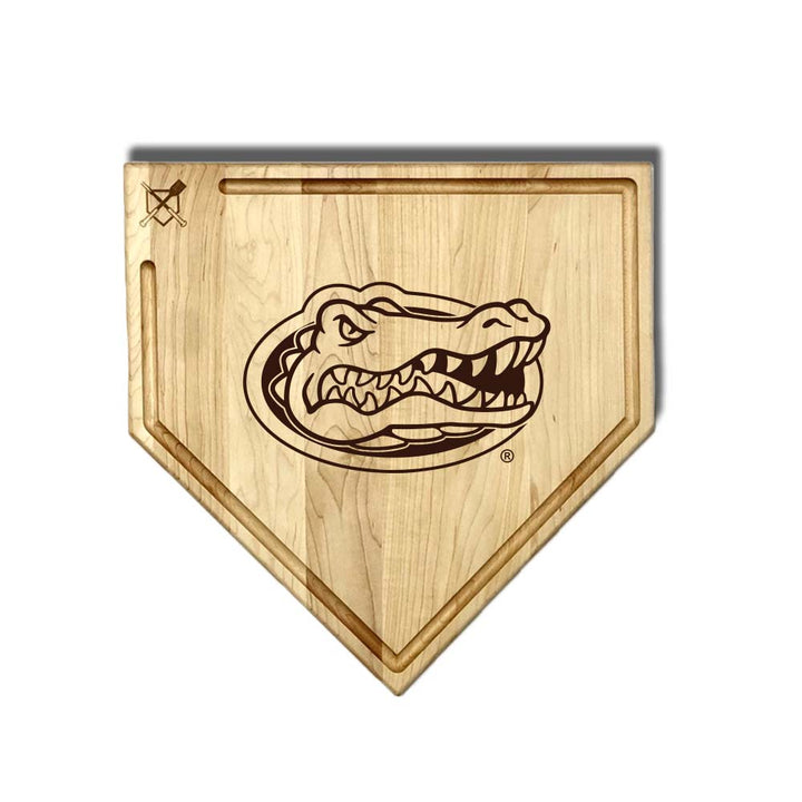 Baseball BBQ Florida Gators Full Sized Home Plate Style w/ Trough (17" x 17") Florida Gators Cutting Boards | Choose Your Size & Style