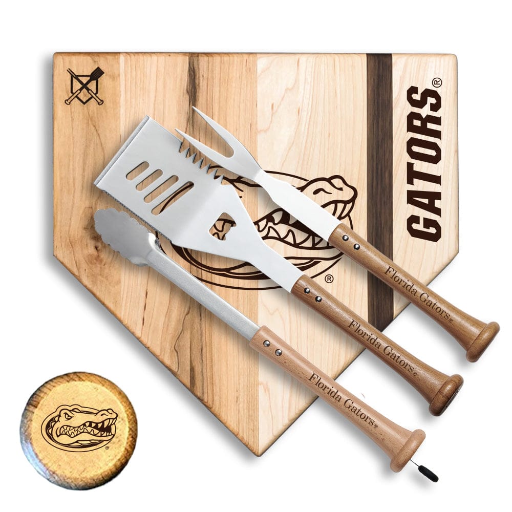 Baseball BBQ Florida Gators Silver Slugger Home Plate Style (17" x 17") Florida Gators "SILVER SLUGGER" Combo Set