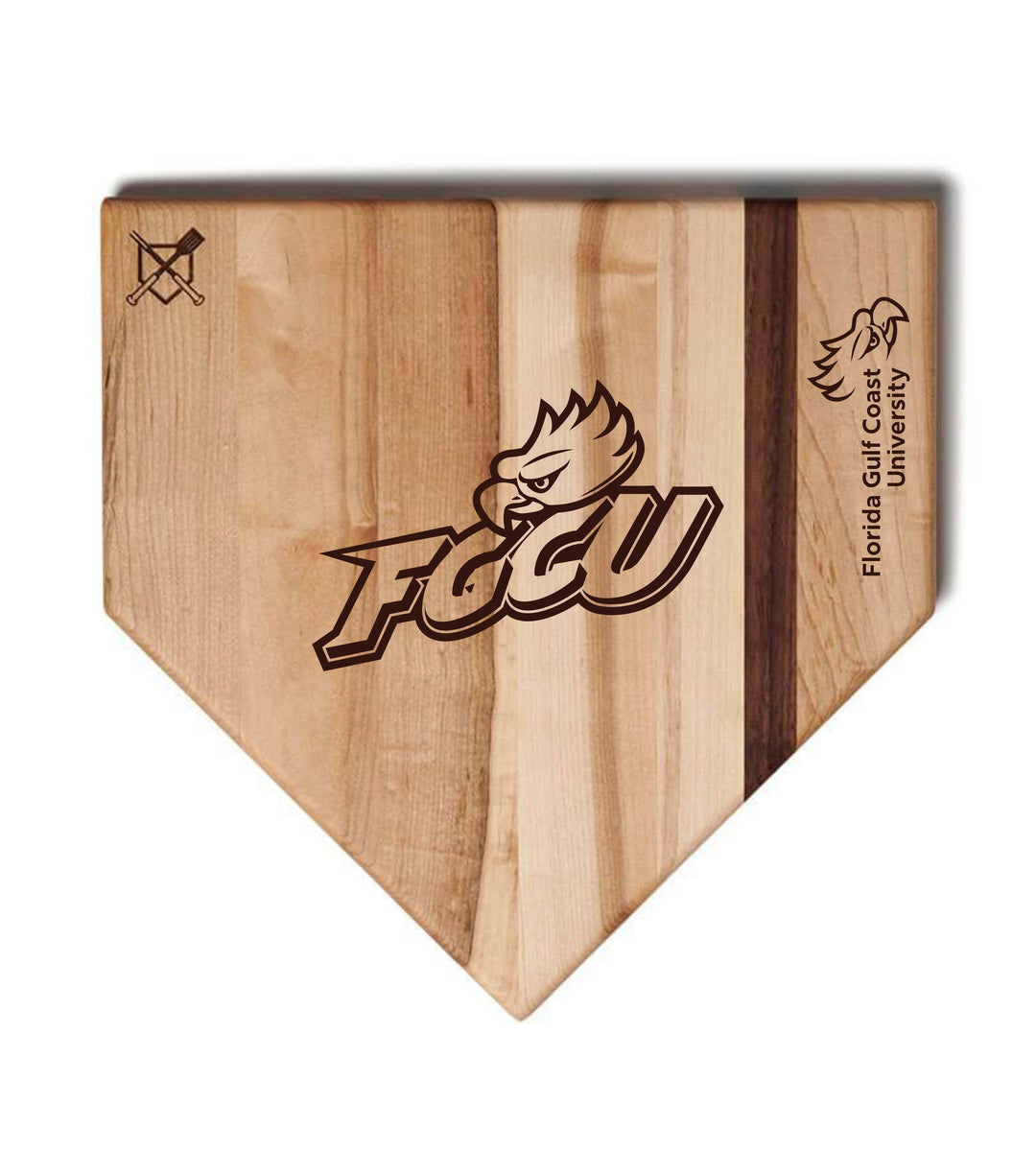 Baseball BBQ Florida Gulf Coast University Home Plate Style (17" x 17") Florida Gulf Coast University Cutting Boards | Choose Your Size & Style