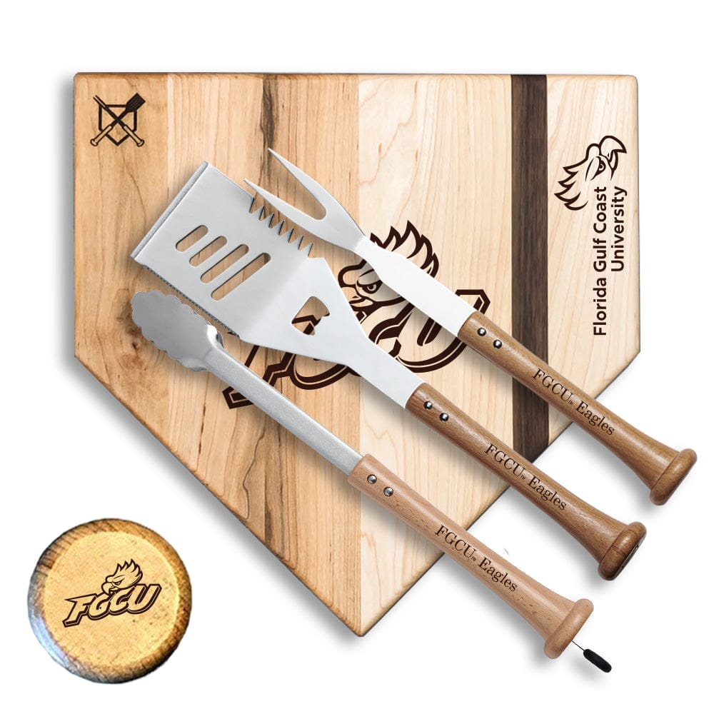Baseball BBQ Florida Gulf Coast University Silver Slugger Home Plate Style (17" x 17") Florida Gulf Coast University "SILVER SLUGGER" Combo Set