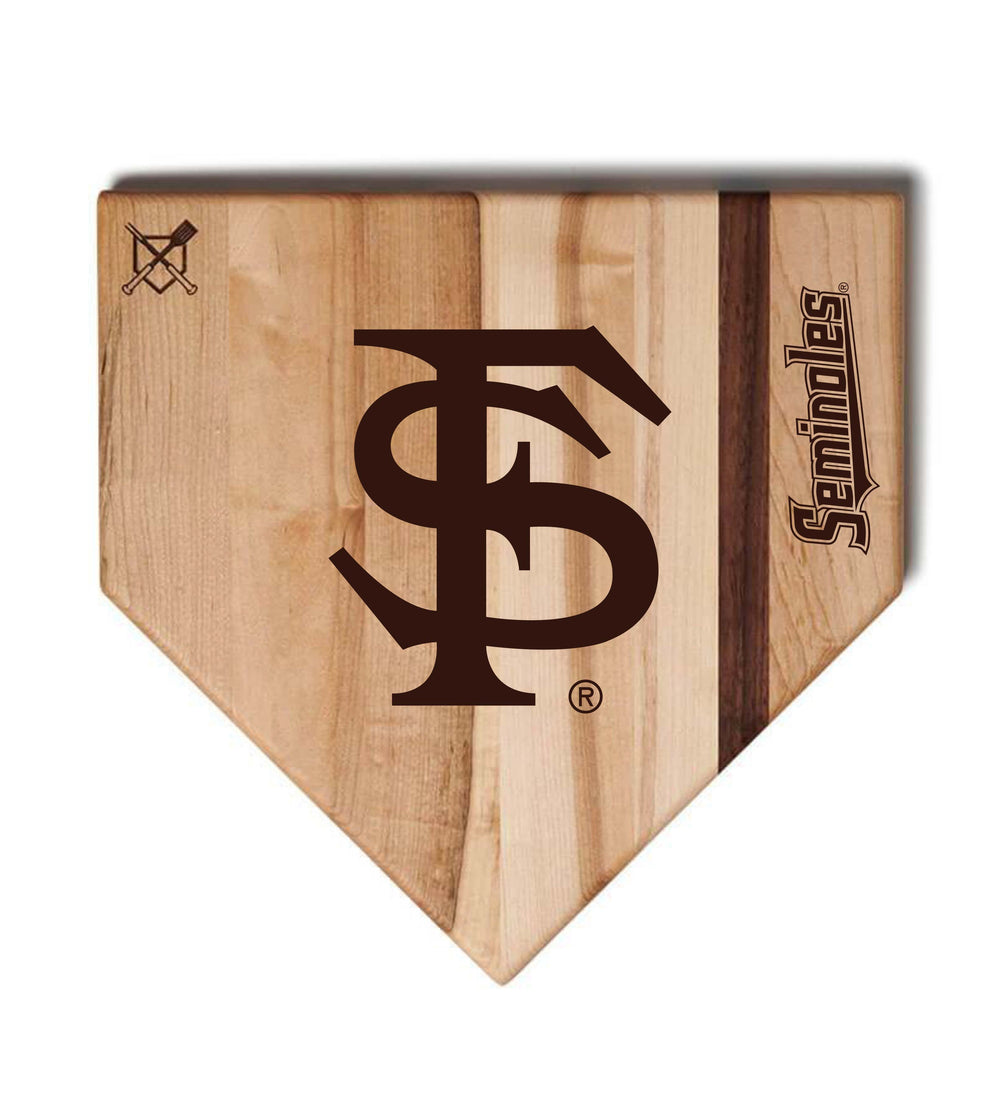 Baseball BBQ Florida State Full Sized Home Plate Style (17" x 17") Florida State Cutting Boards | Choose Your Size & Style