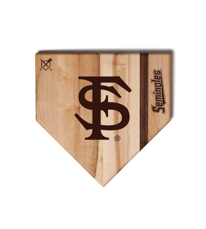 Baseball BBQ Florida State Home Plate Style (12" x 12") Florida State Cutting Boards | Choose Your Size & Style