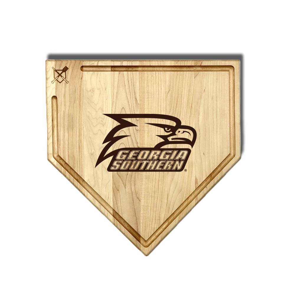 Baseball BBQ Georgia Southern Full Sized Home Plate Style w/ Trough (17" x 17") Georgia Southern Cutting Boards | Choose Your Size & Style