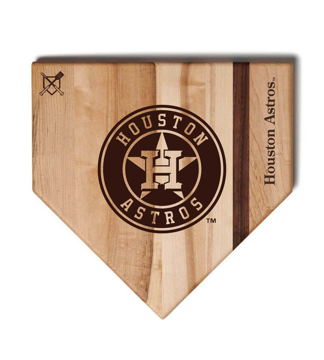 Baseball BBQ Houston Astros "Houston Circle" Home Plate / 17"x17" Houston Astros Home Plate Cutting Boards | Multiple Sizes | Multiple Designs