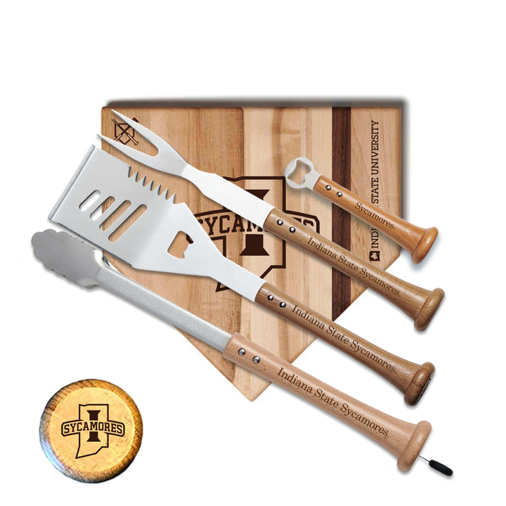 Baseball BBQ Indiana State "GRAND SLAM" Home Plate Style (12" x 12") Indiana State "GRAND SLAM" Combo Set