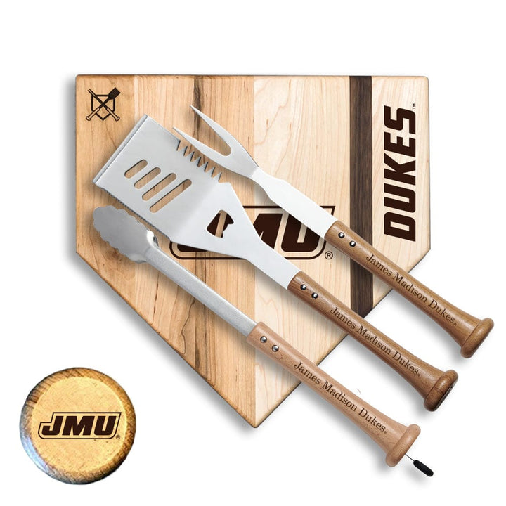 Baseball BBQ JMU Silver Slugger Home Plate Style (12" x 12") JMU "SILVER SLUGGER" Combo Set