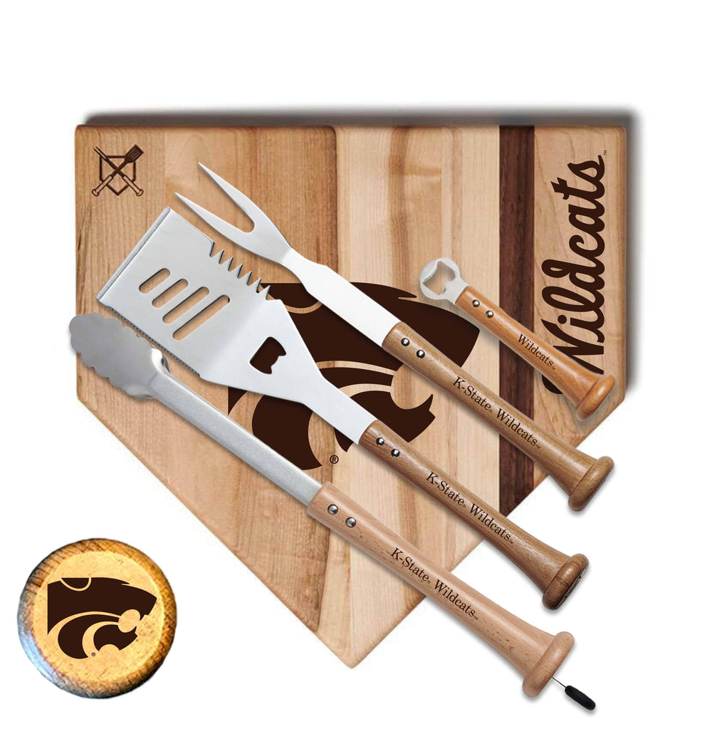 Baseball BBQ Kansas State "GRAND SLAM" Home Plate Style (17" x 17") Kansas State "GRAND SLAM" Combo Set