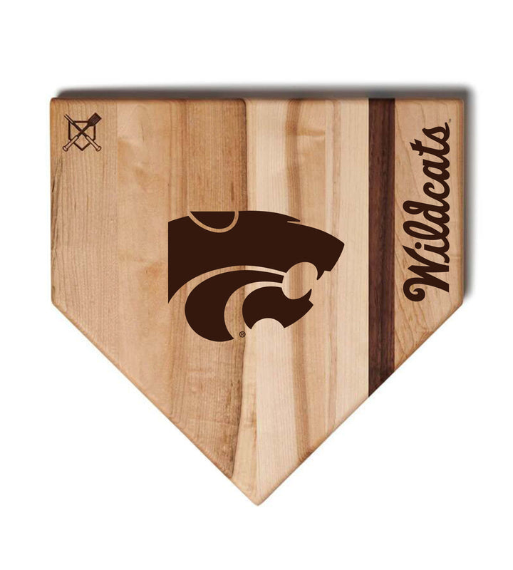 Baseball BBQ Kansas State Home Plate Style (17" x 17") Kansas State Cutting Boards | Choose Your Size & Style