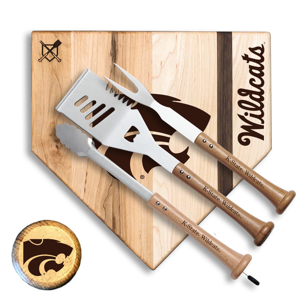 Baseball BBQ Kansas State Silver Slugger Home Plate Style (17" x 17") Kansas State "SILVER SLUGGER" Combo Set