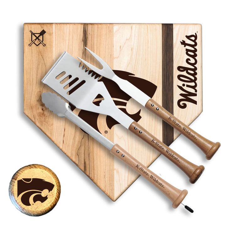 Baseball BBQ Kansas State Silver Slugger Home Plate Style (17" x 17") Kansas State "SILVER SLUGGER" Combo Set