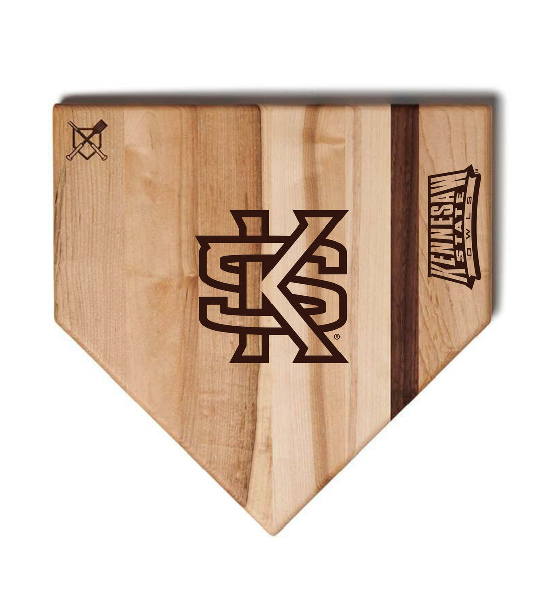 Baseball BBQ Kennesaw State Full Sized Home Plate Style (17" x 17") Kennesaw State Cutting Boards | Choose Your Size & Style