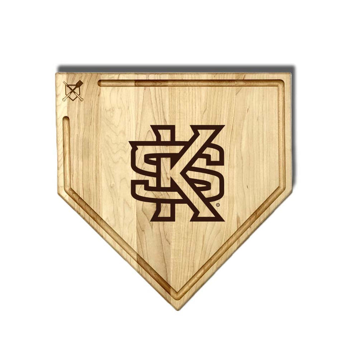 Baseball BBQ Kennesaw State Full Sized Home Plate Style w/ Trough (17" x 17") Kennesaw State Cutting Boards | Choose Your Size & Style