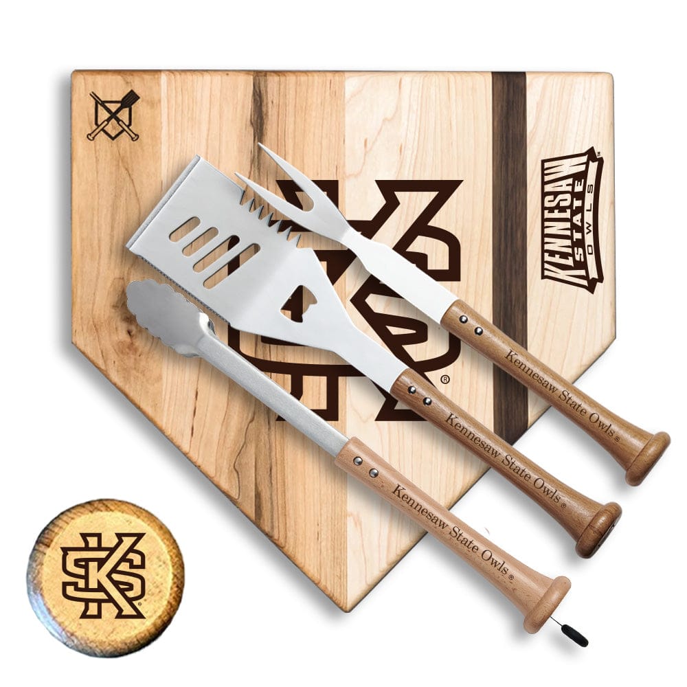 Baseball BBQ Kennesaw State Silver Slugger Home Plate Style (17" x 17") Kennesaw State "SILVER SLUGGER" Combo Set