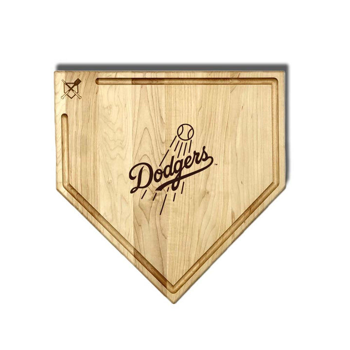 Baseball BBQ Los Angeles Dodgers "Dodgers" Home Plate Cutting Board (With Trough) / 17"x17" Los Angeles Dodgers Home Plate Cutting Boards | Multiple Sizes | Multiple Designs