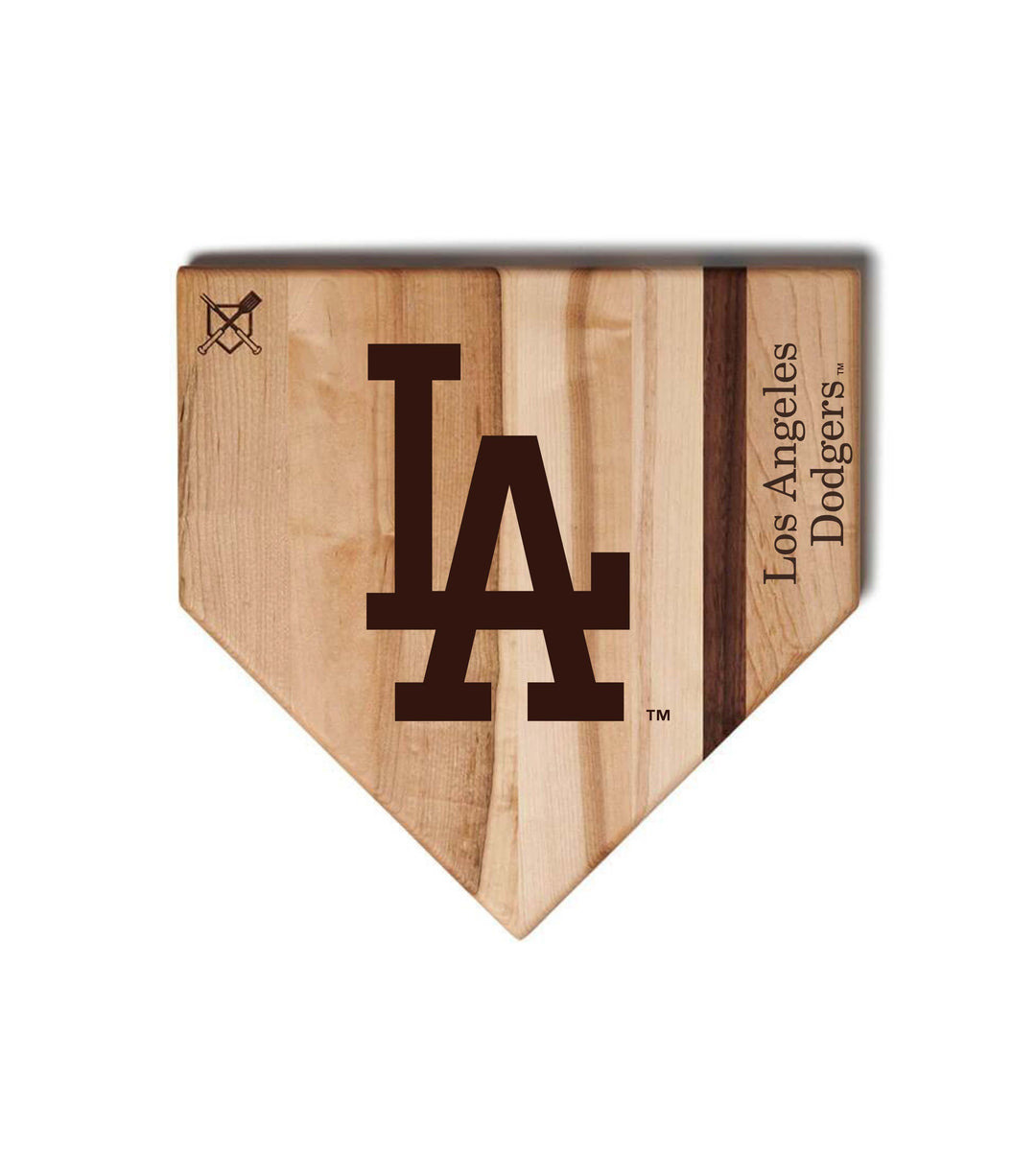 Baseball BBQ Los Angeles Dodgers "LA" Home Plate / 12" x 12" Los Angeles Dodgers "Silver Slugger" Combo Set