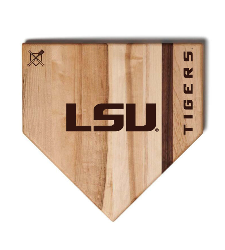 Baseball BBQ LSU Full Sized Home Plate Style 2 (17" x 17") LSU Cutting Boards | Choose Your Size & Style