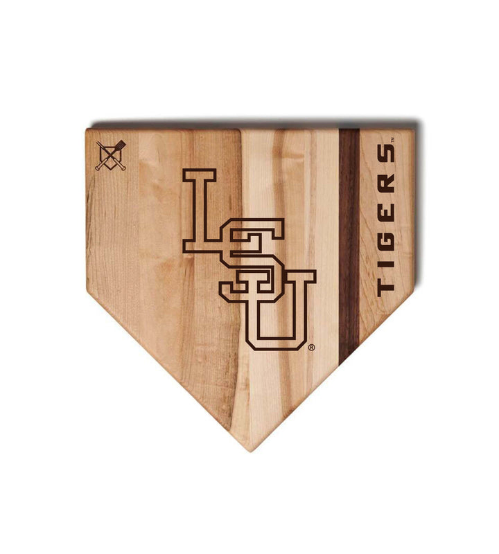 Baseball BBQ LSU Home Plate Style 1 (12" x 12") LSU Cutting Boards | Choose Your Size & Style