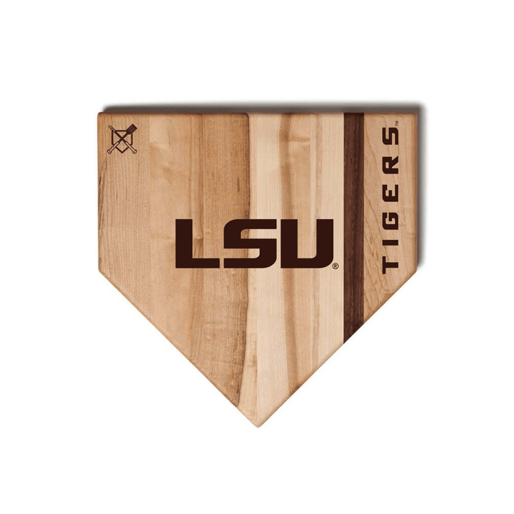 Baseball BBQ LSU Home Plate Style 2 (12" x 12") LSU Cutting Boards | Choose Your Size & Style