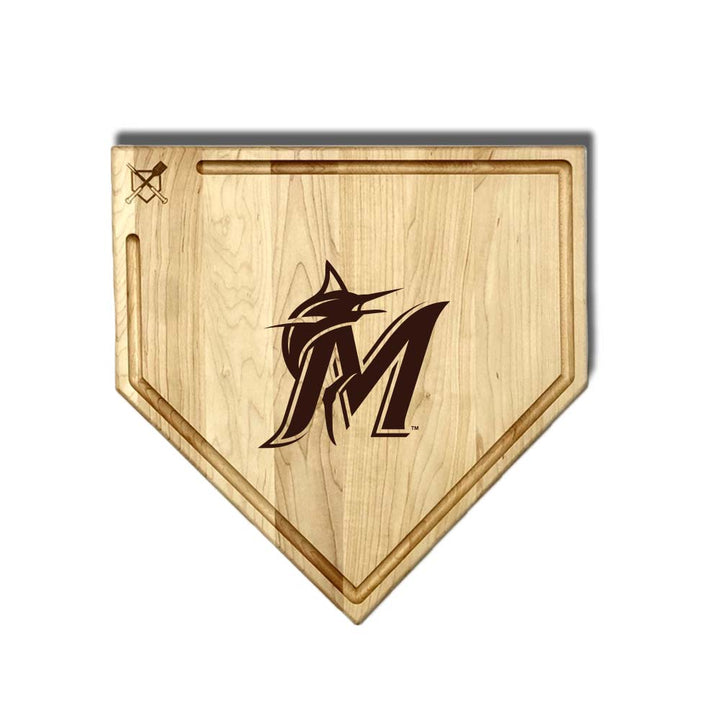 Baseball BBQ Miami Marlins "M" Home Plate / 17" x 17" (With Trough) *note: logo only (will not show team name) Miami Marlins "Grand Slam" Combo Set