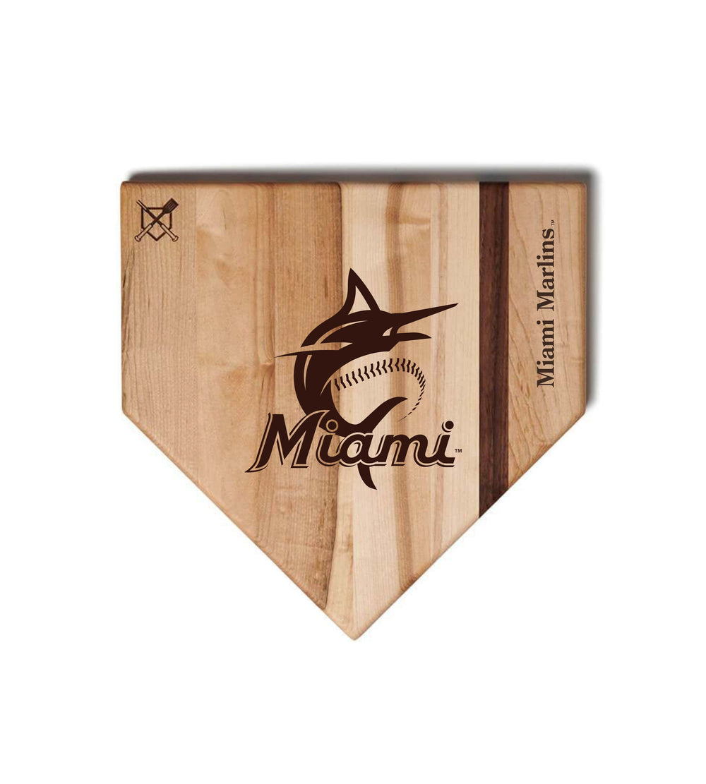 Baseball BBQ Miami Marlins "Miami" Home Plate / 12" x 12" Miami Marlins "Grand Slam" Combo Set