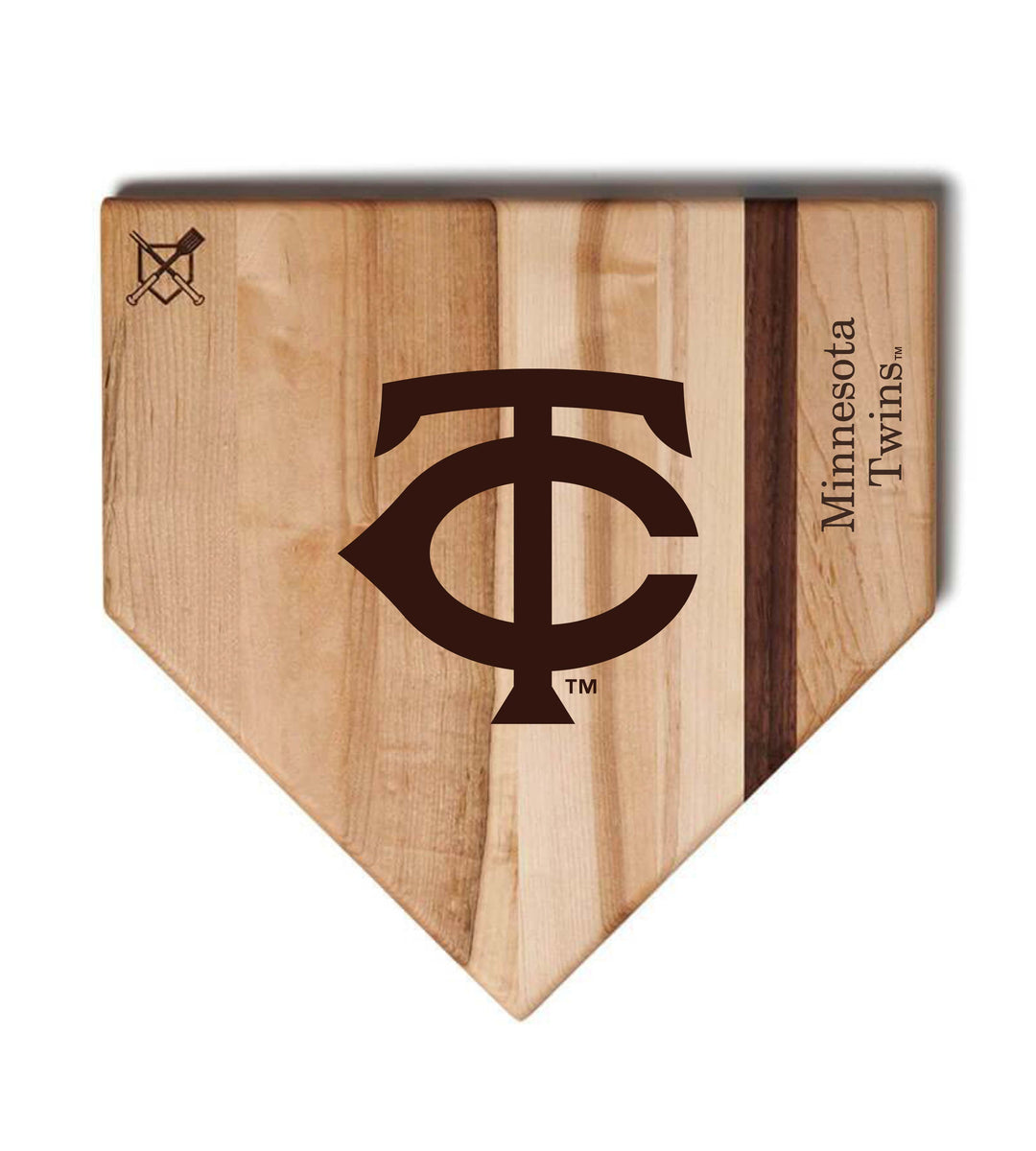 Baseball BBQ Minnesota Twins "TC" Home Plate / 17"x17" Minnesota Twins Home Plate Cutting Boards | Multiple Sizes | Multiple Designs