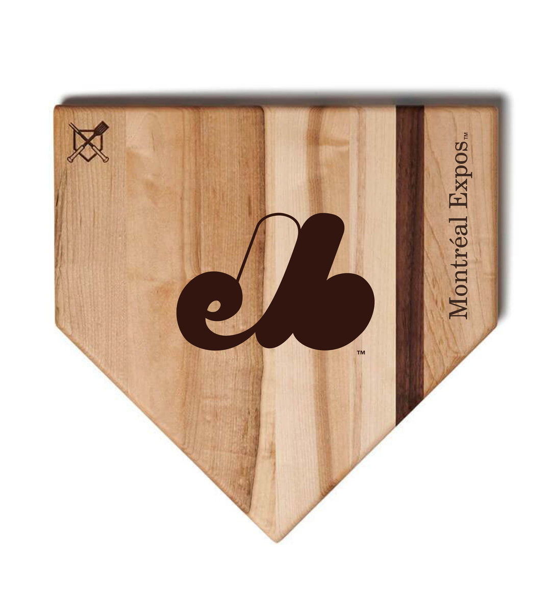 Baseball BBQ Montreal Expos Full Sized Home Plate Style 1 (17" x 17") Montreal Expos Cutting Boards | Choose Your Size & Style