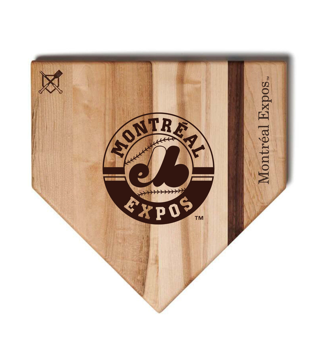 Baseball BBQ Montreal Expos Full Sized Home Plate Style 2 (17" x 17") Montreal Expos Cutting Boards | Choose Your Size & Style