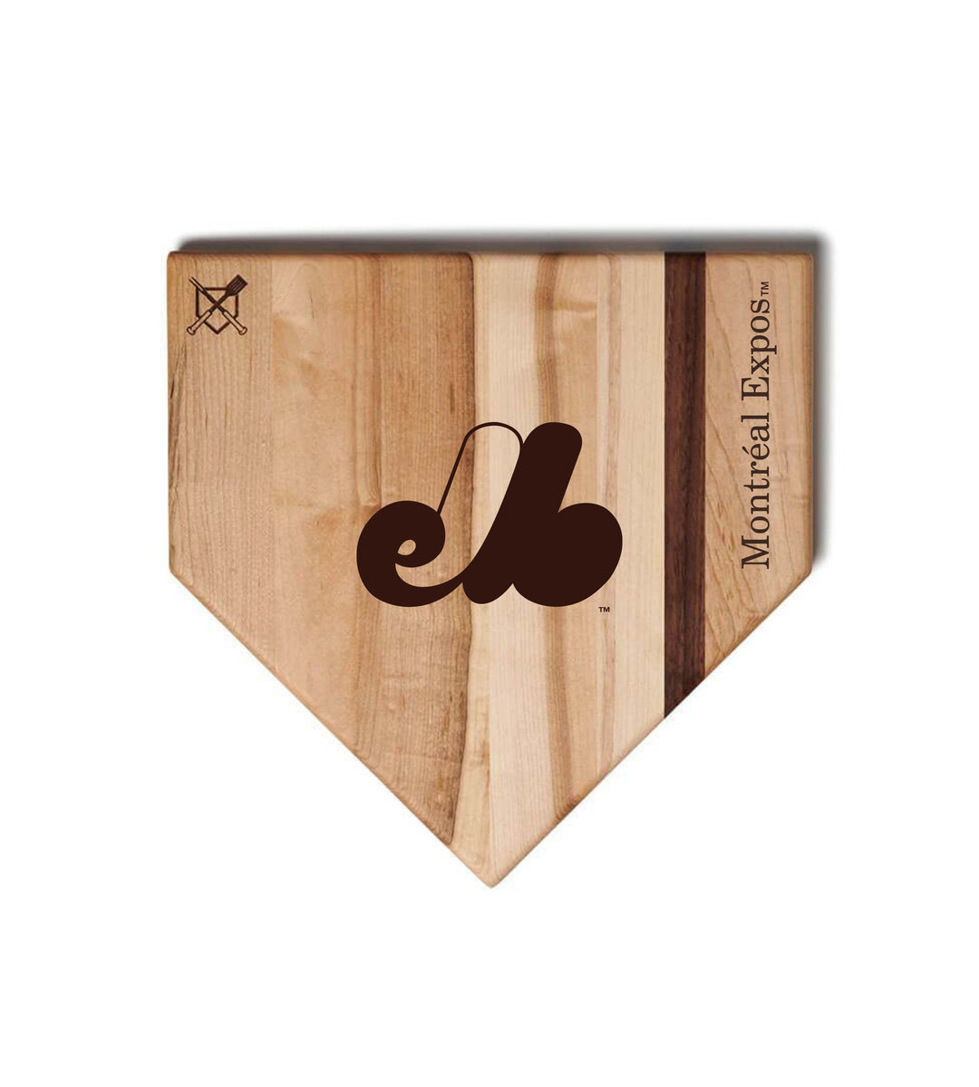 Baseball BBQ Montreal Expos Home Plate Style 1 (12" x 12") Montreal Expos Cutting Boards | Choose Your Size & Style