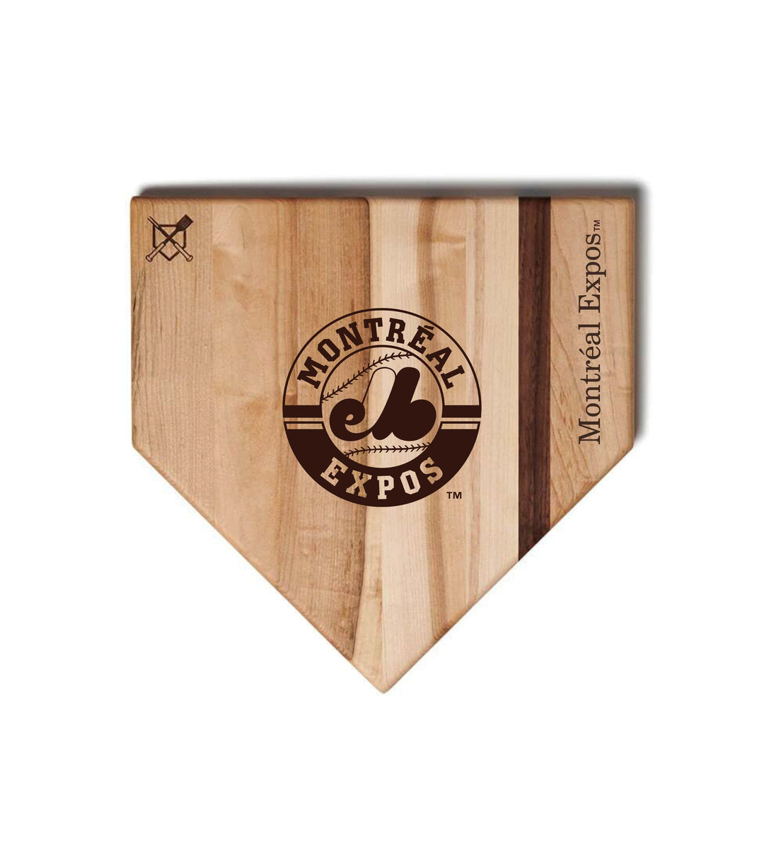 Baseball BBQ Montreal Expos Home Plate Style 2 (12" x 12") Montreal Expos Cutting Boards | Choose Your Size & Style