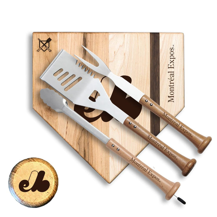 Baseball BBQ Montreal Expos "SILVER SLUGGER" Combo Set 12" Style 1 Montreal Expos "SILVER SLUGGER" Combo Set